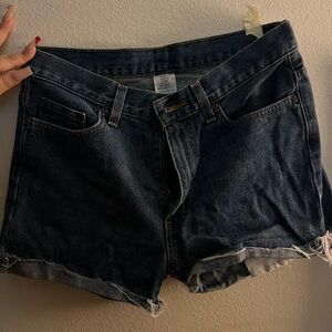 High waisted jean shorts